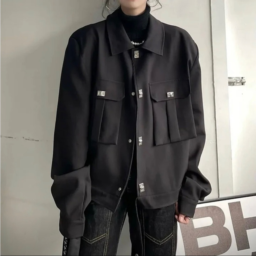 NWT Black Unisex Oversized Relaxed Oversized Casual Jacket